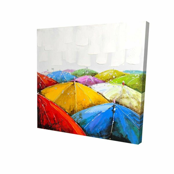 Fondo 12 x 12 in. Colorful Umbrellas Under The Rain-Print on Canvas FO2792143